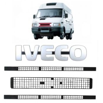 KIT JOGO GRADES DIANTEIRA CENTRAL INFERIOR SUPERIOR + EMBLEMA GRADE DIANTEIRA CENTRAL DAILY 2.8 8V 1997 A